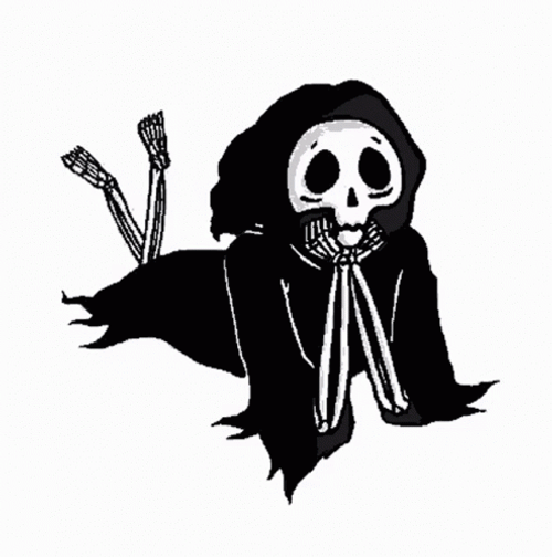 Grim Reaper Skeleton Waiting GIF