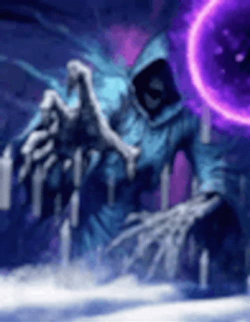 Grim Reaper Trippy Skull Floating GIF
