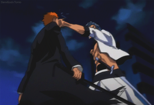Grimmjow Giving Non Stop Punches GIF
