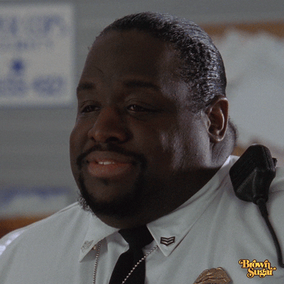 Brown Sugar Security Guard Grin Smile GIF