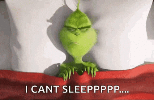 Grinch Lying In Bed Saying I Cant Sleep GIF