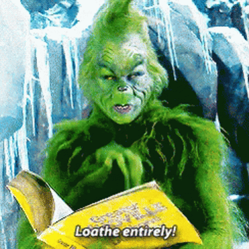 Grinch Reading Book Says Loath