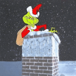 Grinch Smile In The Chimney GIF