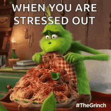 Grinch Stressed Out Eating GIF