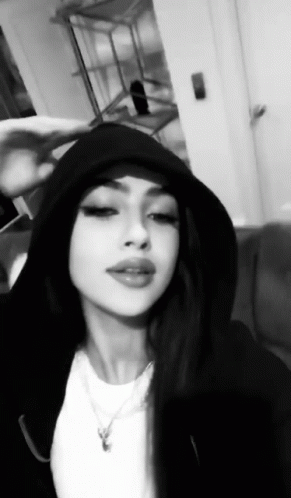 Grinning Girl In A Hoodie GIF