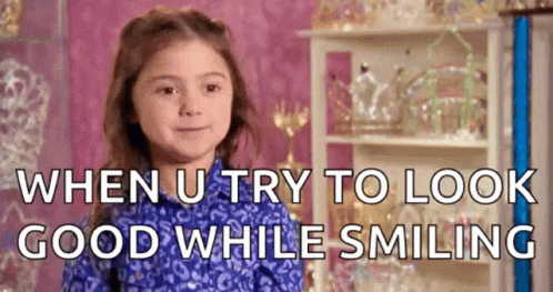 Grinning Girl When You Try To Look Good GIF