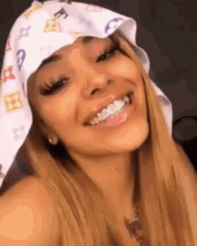 Grinning Girl With Braces Flex GIF