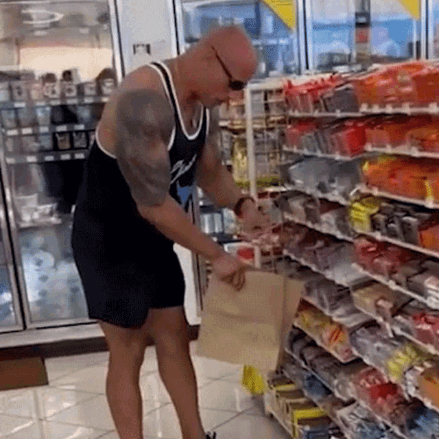 Grocery Shopping Dwayne Johnson Gif GIF