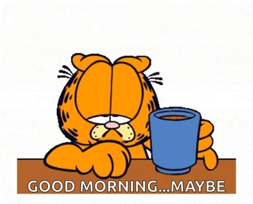 Groggy Garfield Offering Cup GIF