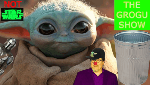 Grogo Show Poster with Baby Yoda and Man