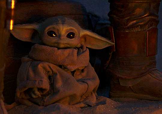 Grogu Seating Reaction GIF