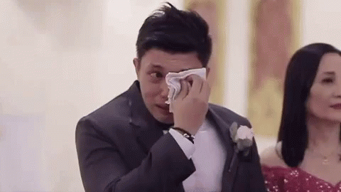 Groom Crying Bride Walk GIF