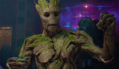 Groot Holding Blue Object