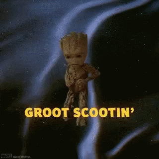 Groot Holding Stuffed Animal Says Groot Ootin GIF