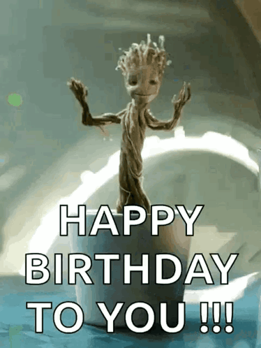 Groot Saying Happy Birthday to You
