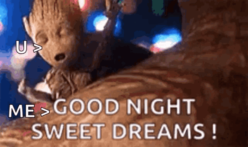 Groot Sleeping On Tree Trunk GIF