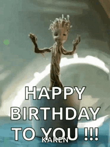 Groot With Happy Birthday to You