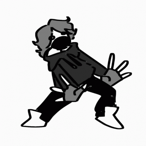 Groovy Dancing Kid On Face Mask Art GIF