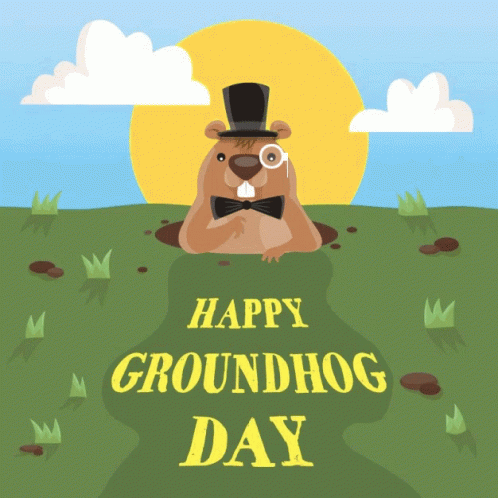 Happy Heart Groundhog Day GIF