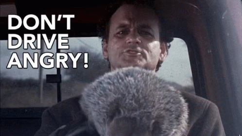 Groundhog Day Murray Don't Drive Angry GIF