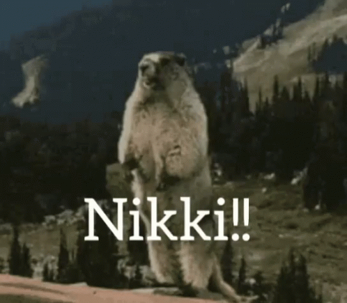 Groundhog on Hind Legs Says Nikki