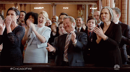 Group Applauding In Church Chicagofire GIF