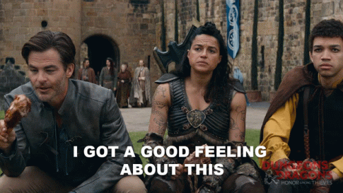Group at Castle Saying I Got a Good Feeling About This