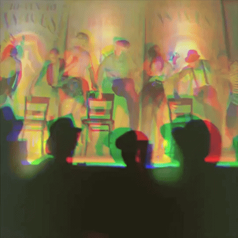 Group At Stage With A Few Steps Sign GIF