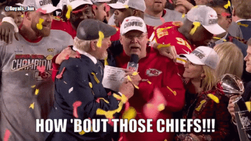 Group Celebrating Super Bowl Victory Saying How Bout Those Chiefs