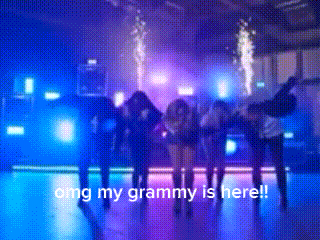 Group Dancing In Dark Room Omg My Grammy Is Here GIF
