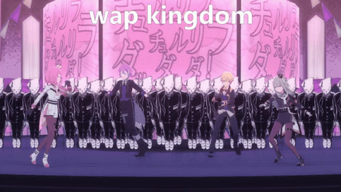 Group Dancing in Front of Wap Kingdom Wall