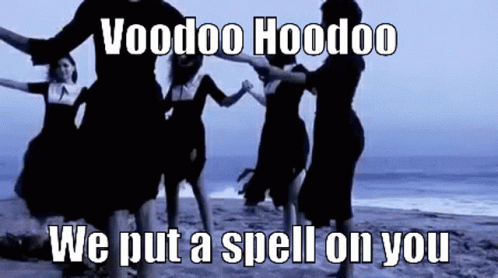 Group Dancing On Beach Voodoo Hoodoo We Put A Spell On You GIF