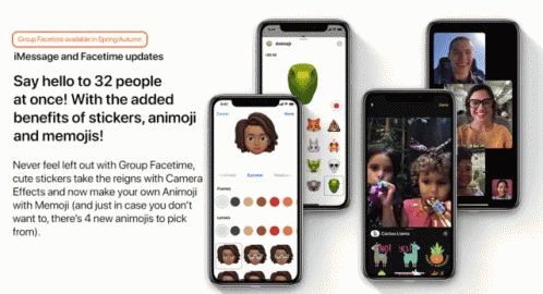Group Facetime Is Available In Spring Autumn With The Added Benefits Of Stickers Animaji And Memojis GIF