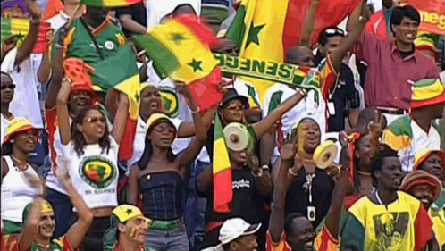 Group Holding Flags and Senegal Scarf