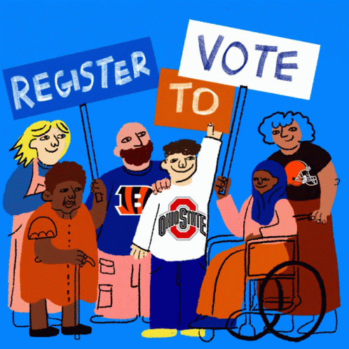 Group Holding Register And Vote Signs GIF