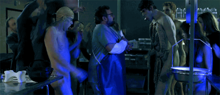 Group Hug Creepy Bite GIF