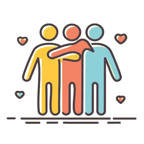 Group Hug With Hearts