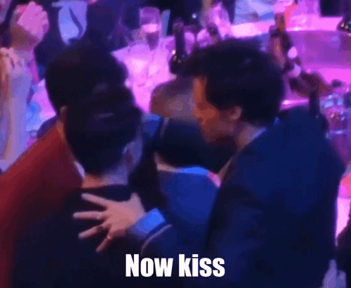 Group Hugging and Kissing Now Kiss