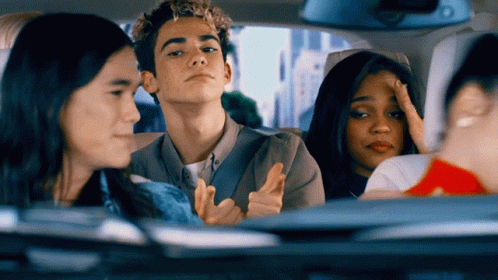 Group In Car Giving Middle Finger GIF