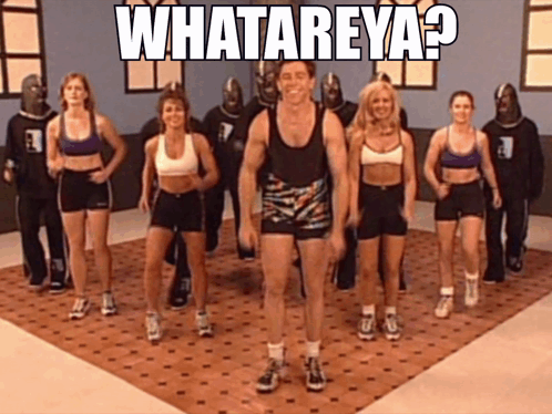 Group in Gym Man Says Whatareya