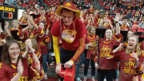 Group in Iowa State Pep Shirts