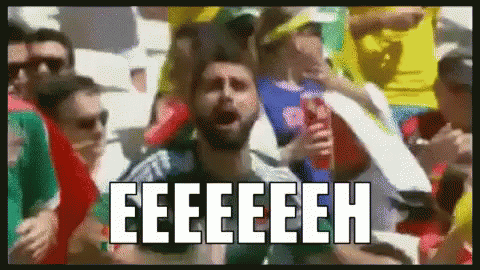 Group in Stadium Saying Eeeeeeh