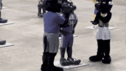 Group Of Black Panther Mascot GIF