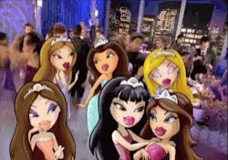 Group of Bratz Dolls Standing