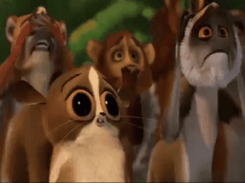 Group of Cartoon Animals Standing