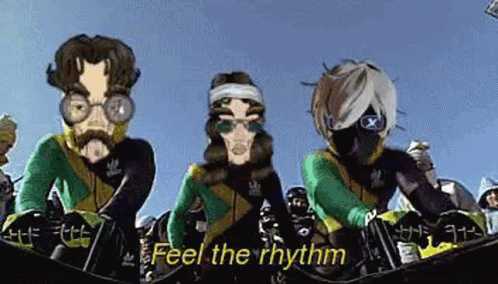 Group of Cartoon Characters Feel the Rhythm
