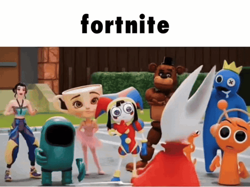 Group of Cartoon Characters Fortnite
