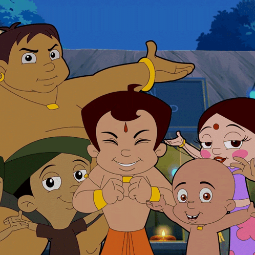 Group of Cartoon Characters Posing Together