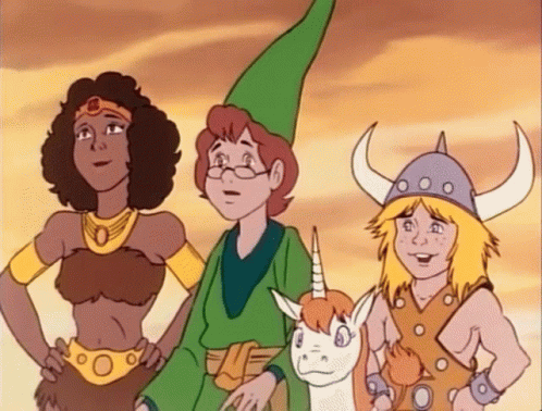 Group of Cartoon Characters Standing