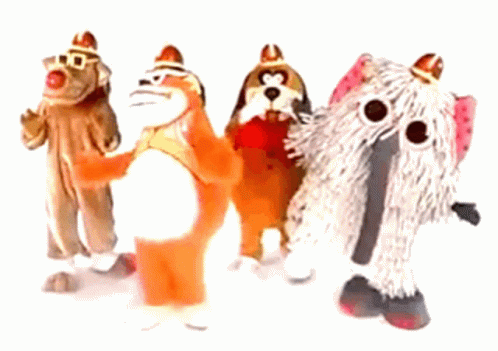Group of Cartoon Characters Standing Together